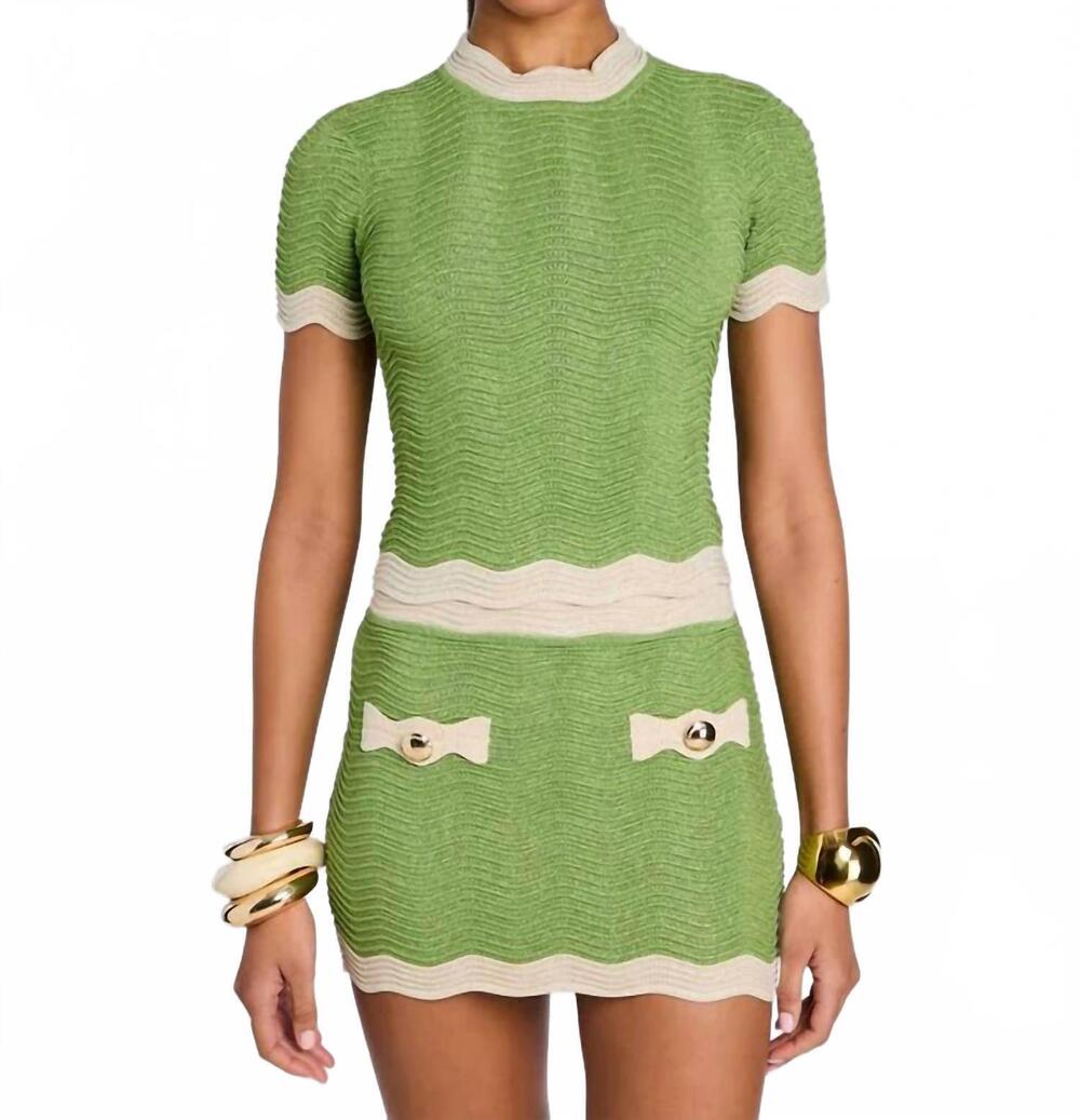 NEW RETROFETE iyla rib knit top in green